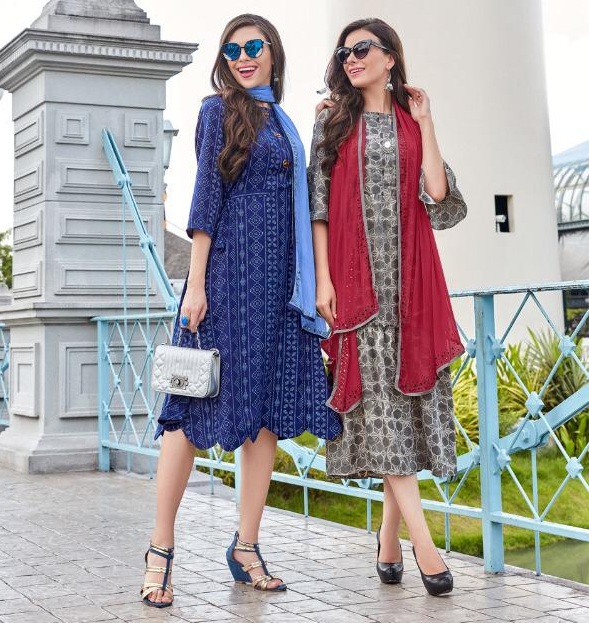 Snowkist Pashmina kurtis With Dupatta Winter Woolen kurtis